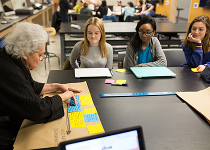 Joan Hill, Piper Galyean, Ayisat Balogun and Katarina Harshbarger talk about design.