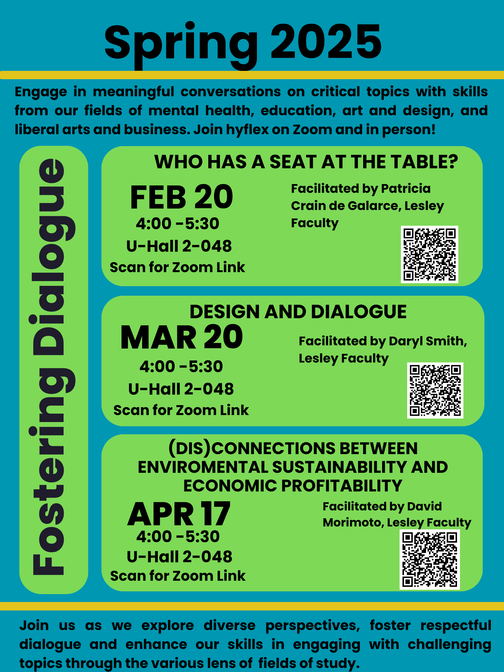 Fostering Dialogue Spring 2025 Schedule