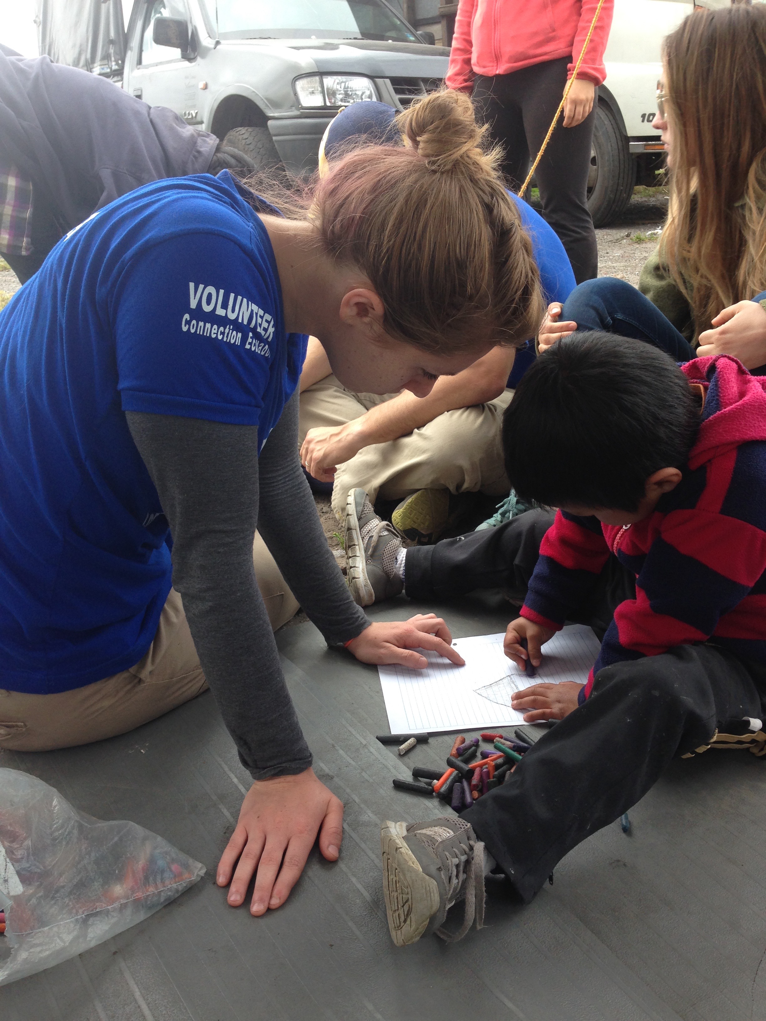 Lana Sommers, Lesley University alum, volunteering with children abroad