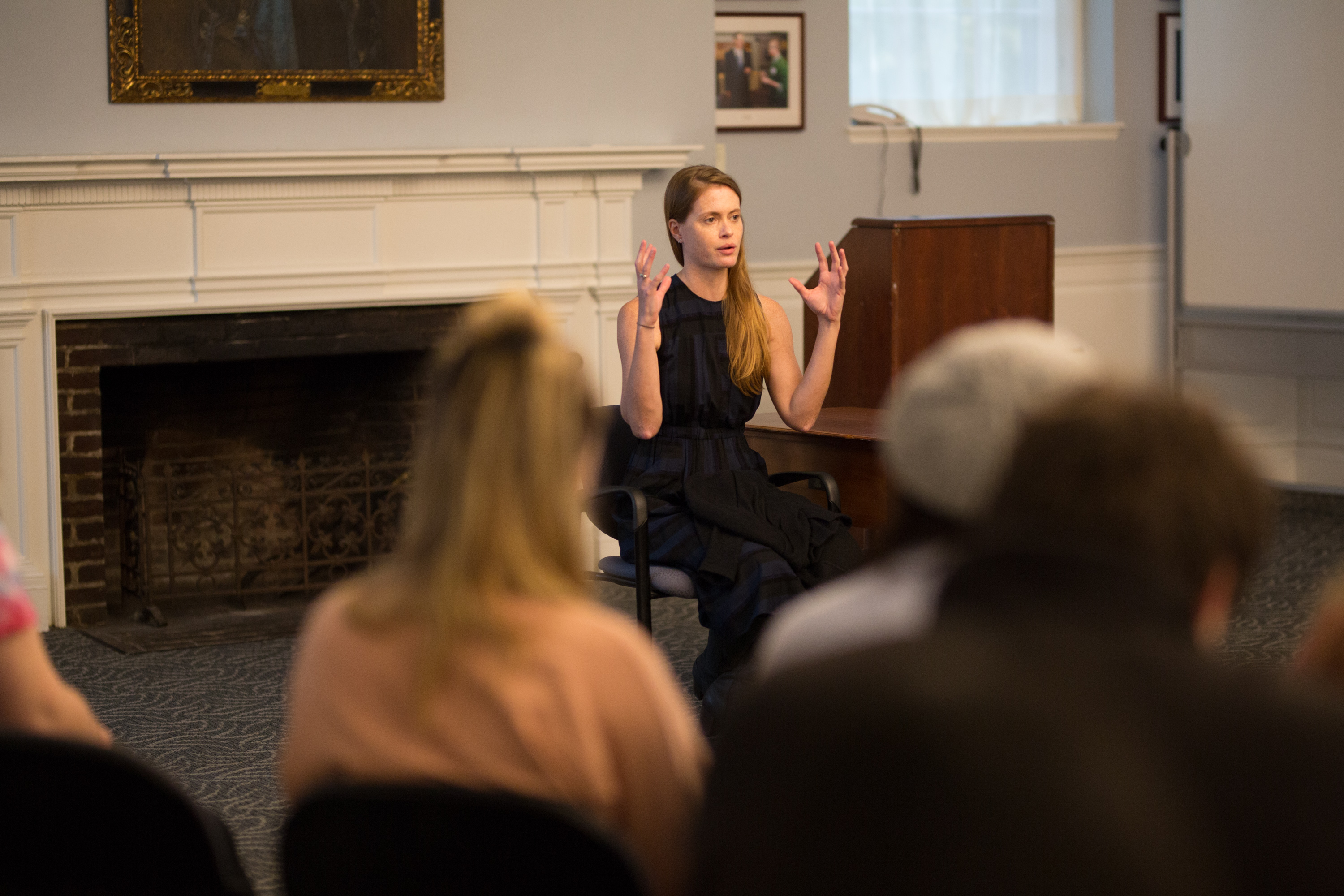 Suzy Hansen in Alumni Hall.