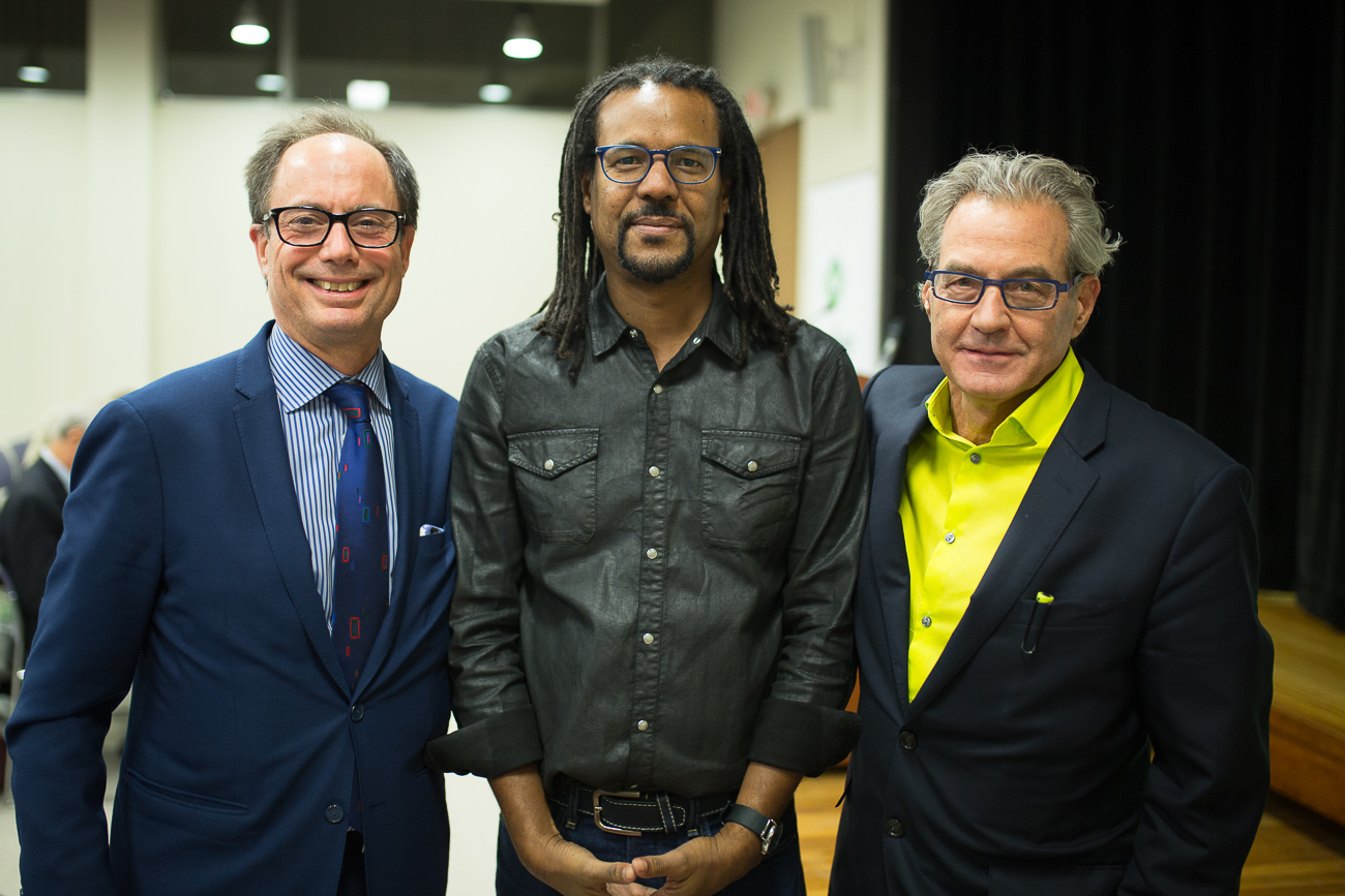 From left: Hans Strauch, Colson Whitehead, Richard Zauft