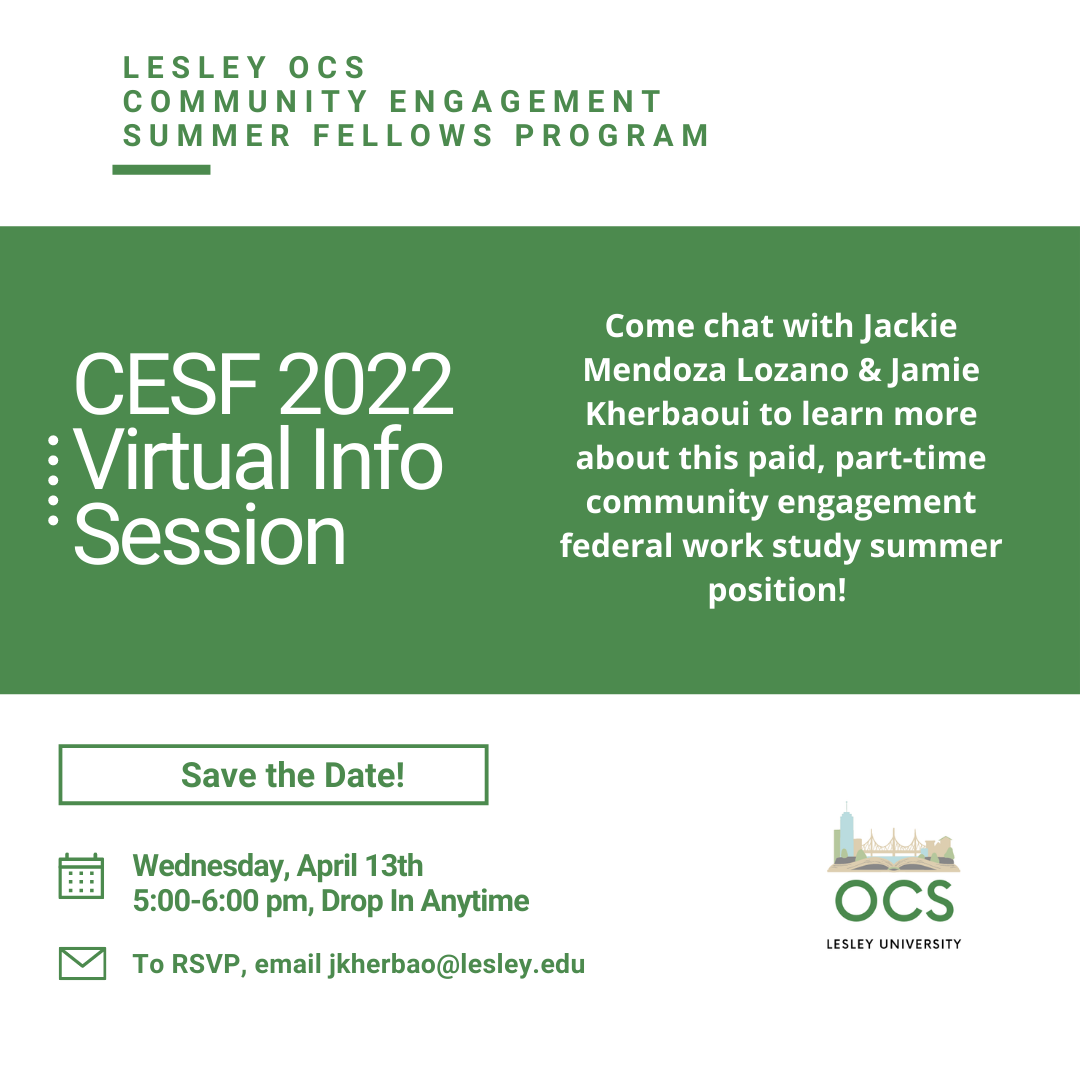 Community Engagement Summer Fellows Information Session Flyer