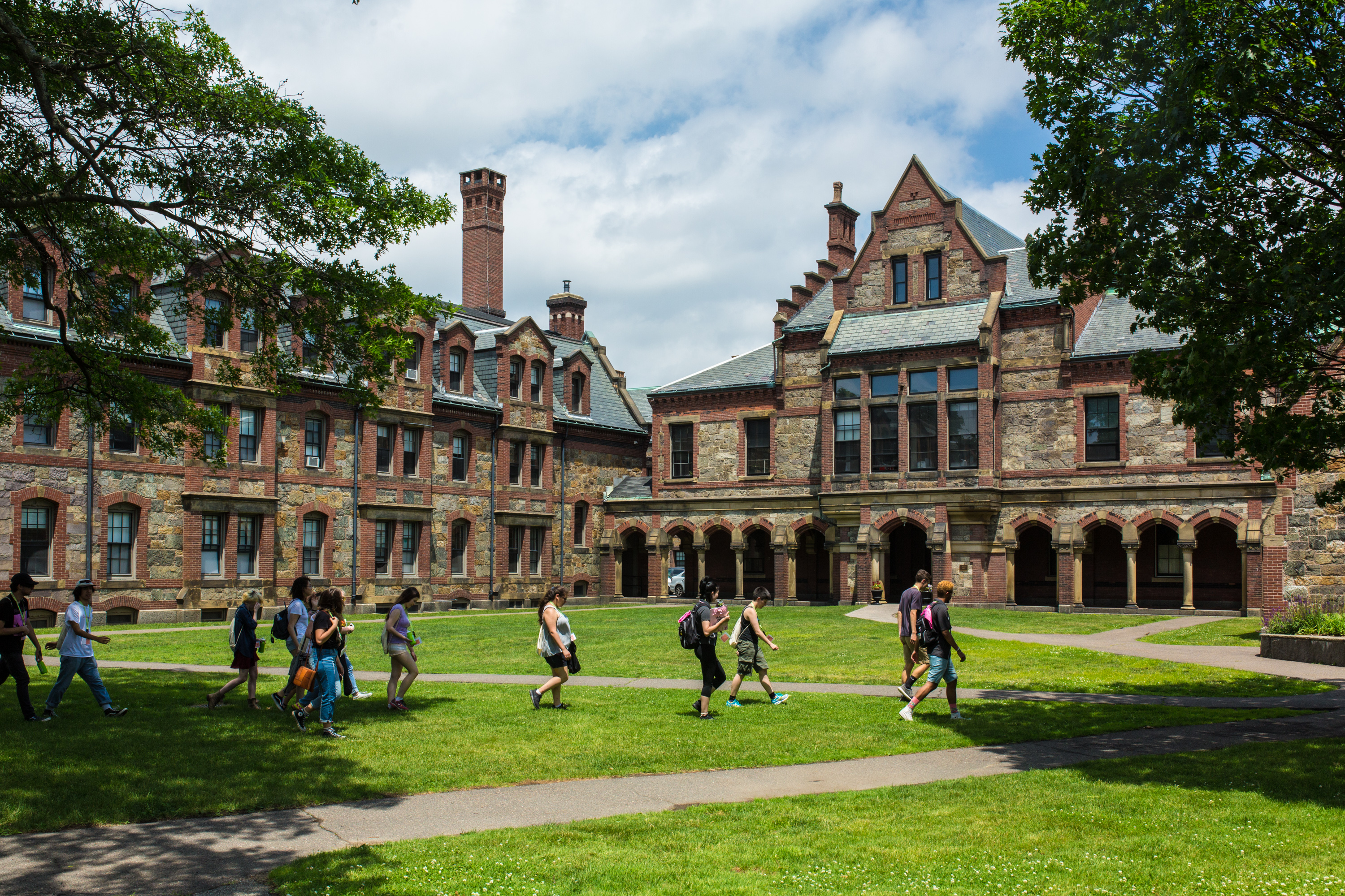 students walking on south campus