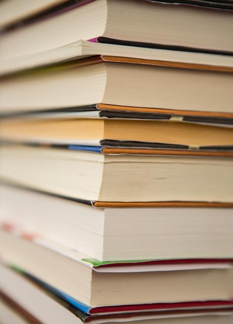 A stack of books.