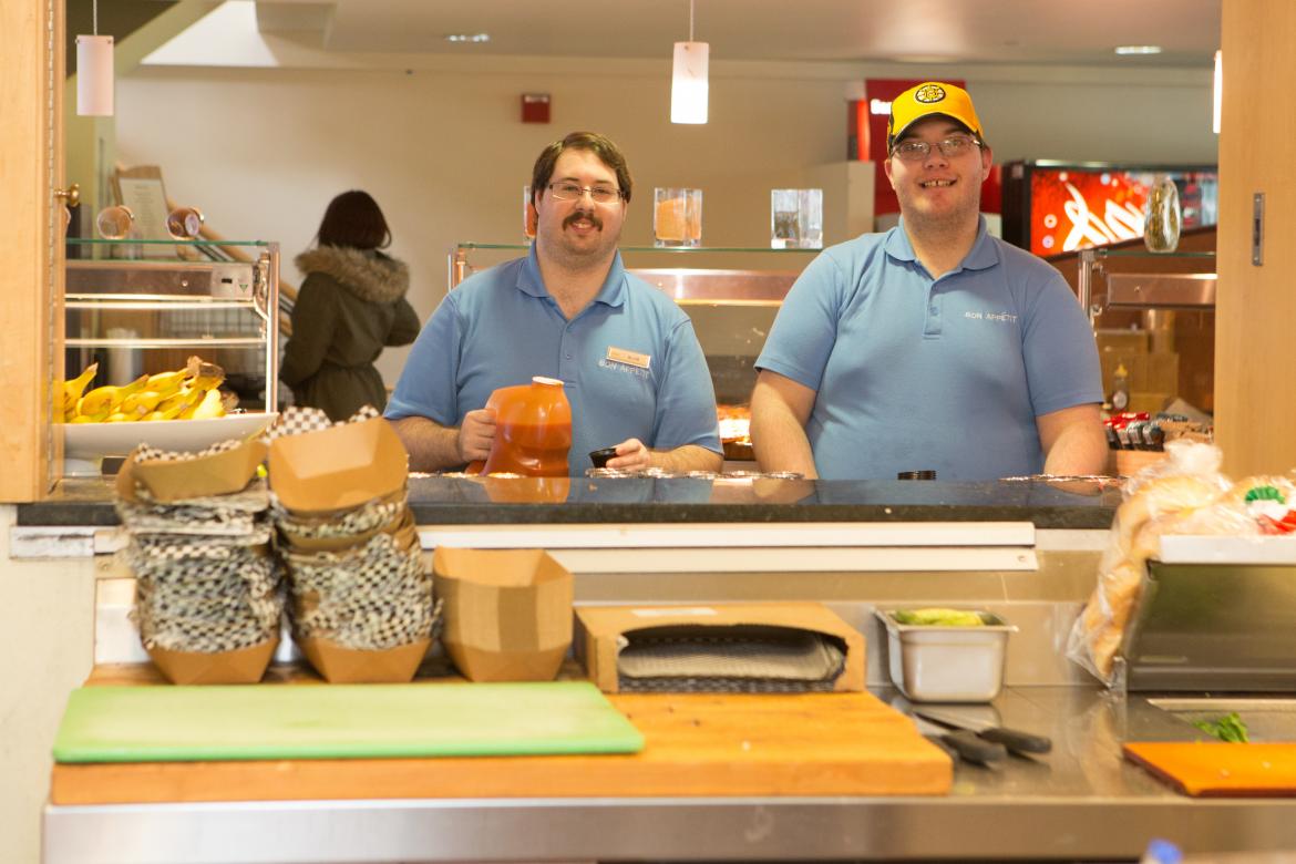 Working at the Student Center Cafe for Bon Appétit