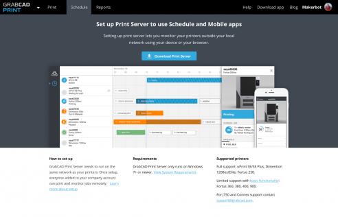 landing webpage that allows users to schedule multiple print jobs