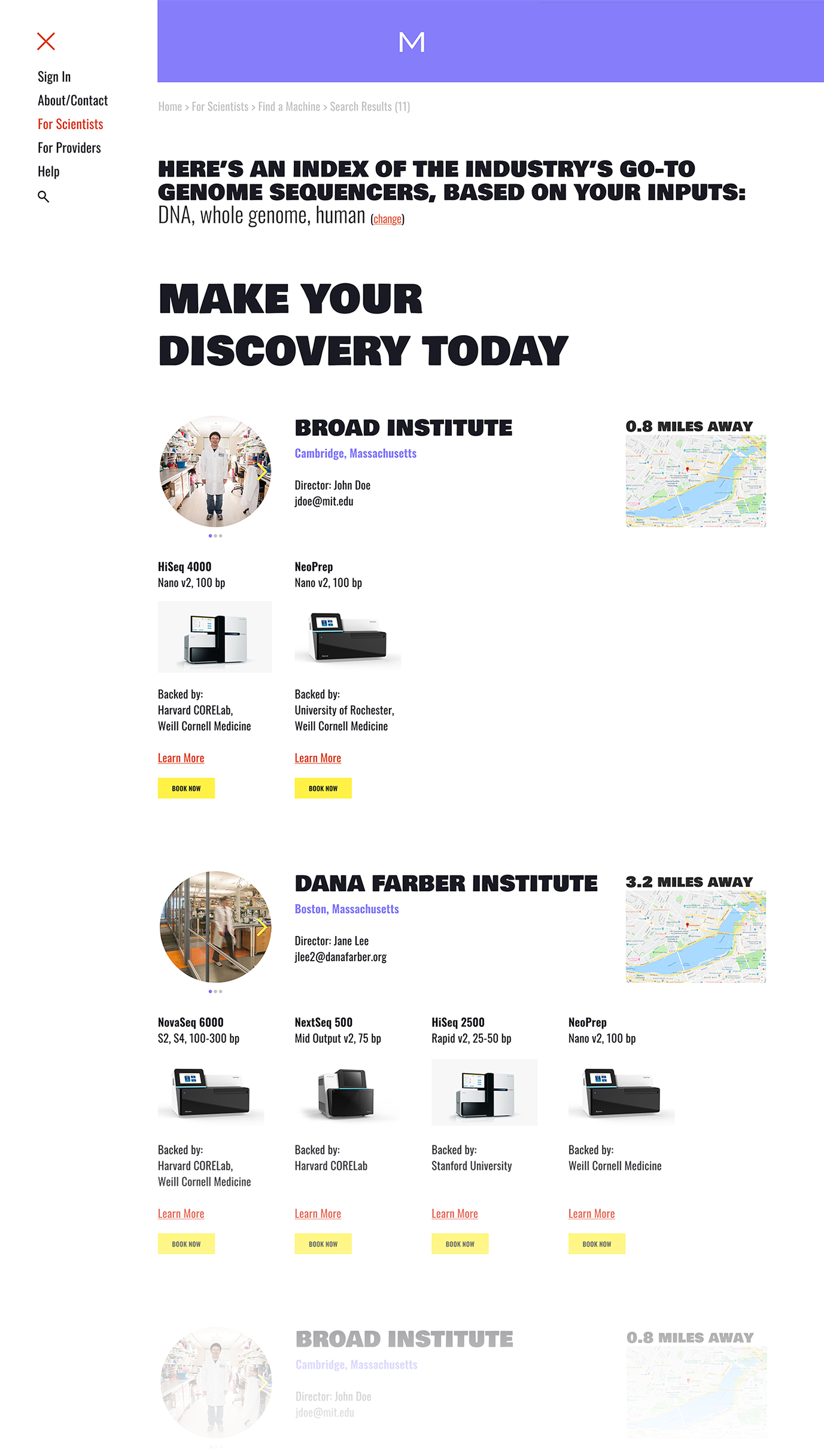 digital wireframe of advanced search feature for the Meenta app. 